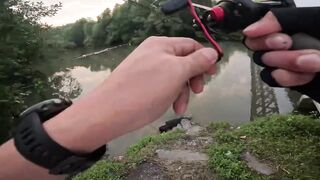 Tarpon на Bulan морская рыбалка в Kota Kinabalu ночью под светом мостков