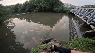 Tarpon на Bulan морская рыбалка в Kota Kinabalu ночью под светом мостков