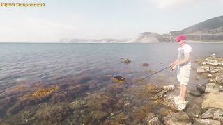 Большой Утриш сарган в сентябре морская рыбалка на лёгкие приманки