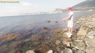 Большой Утриш сарган в сентябре морская рыбалка на лёгкие приманки