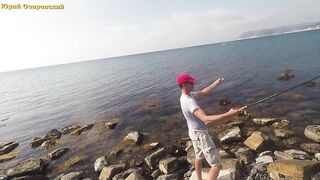 Большой Утриш сарган в сентябре морская рыбалка на лёгкие приманки