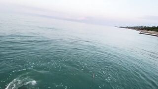 Новый Афон с пирса и донка на дальний заброс вечером