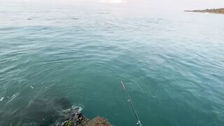 Новый Афон с пирса и донка на дальний заброс вечером