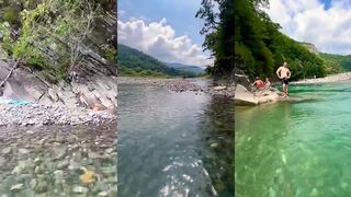 Псезуапсе в жару купаемся а вечером рыбалка на перекате