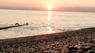 Голубицкая на рассвете штиль и рыбалка с косы на лёгкий заброс