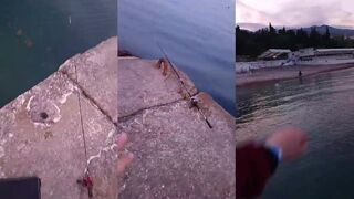 Вечерний берег Гурзуфа морская рыбалка в Гурзуфе на лёгкий джиг