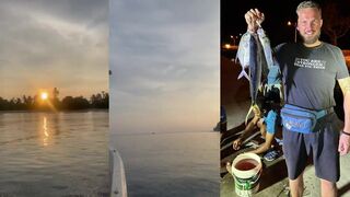 Морская рыбалка на Thoddoo Мальдивы хороший улов и ужин на пляже