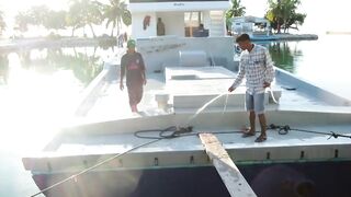 Gan Island Addu спокойный залив и рыбалка на ставриду у волнореза