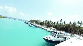 Faafu Atoll Bilehdhoo с воздуха морская рыбалка держится у бровок