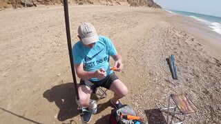 Нетания, Израиль — морская рыбалка с берега и вечерний прибой