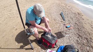 Нетания, Израиль — морская рыбалка с берега и вечерний прибой