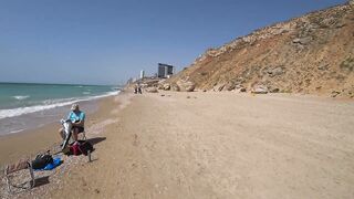 Нетания, Израиль — морская рыбалка с берега и вечерний прибой