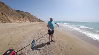 Нетания, Израиль — морская рыбалка с берега и вечерний прибой