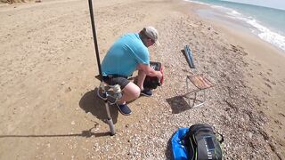 Нетания, Израиль — морская рыбалка с берега и вечерний прибой