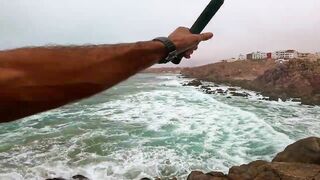 Mirleft Марокко ловля дорады и сибасса спиннингом у каменного плато