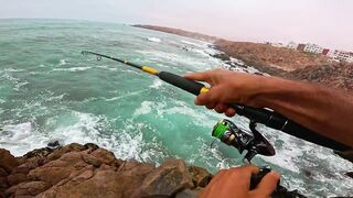 Mirleft Марокко ловля дорады и сибасса спиннингом у каменного плато