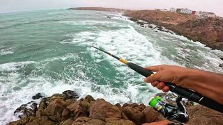 Mirleft Марокко ловля дорады и сибасса спиннингом у каменного плато