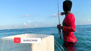 Hulhumale Beach - группер с берега и проверка снастей на Мальдивах