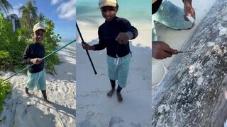 Hulhumale beach вечерняя рыбалка у волнореза и короткий бриз