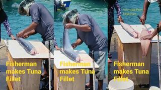 Свежий туна на Вилимале – разделка прямо у пирса