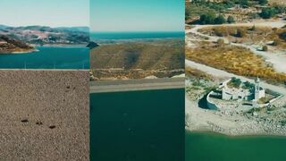 Kouris Dam — съемка с DJI Mini 2: где видны рыбацкие тропы