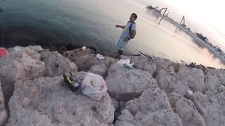 Al Wakrah — hook fishing: рыбалка в доке на закате