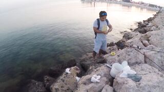 Al Wakrah — hook fishing: рыбалка в доке на закате