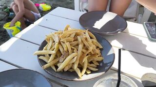 Кипр, Ladies Mile Beach, дождь и рыбалка у мола