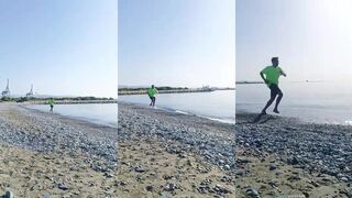 Limassol, Ladies Mile Beach утром: волна, ветер и рыбалка у косы