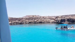 Cape Greco, Cyprus — Blue Lagoon: катер, рифы и клев по краю