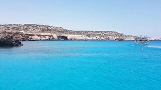 Cape Greco, Cyprus — Blue Lagoon: катер, рифы и клев по краю
