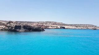 Cape Greco, Cyprus — Blue Lagoon: катер, рифы и клев по краю