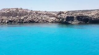 Cape Greco, Cyprus — Blue Lagoon: катер, рифы и клев по краю