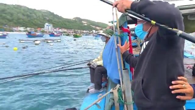 Наш утренний выезд к садкам для лобстеров у острова Кулаосань в Куинёне