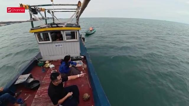 Деревянная лодка у острова Кото и два групера Хань Ви