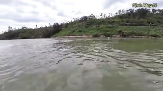 Ловля без насадки на 16 крючков в солоноватой воде Лангко