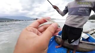 Ловля без насадки на 16 крючков в солоноватой воде Лангко