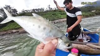 Ловля без насадки на 16 крючков в солоноватой воде Лангко