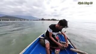 Ловля без насадки на 16 крючков в солоноватой воде Лангко