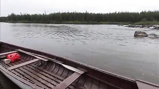Семга на мокрые мушки в первый день на реке Хант в Лабрадоре