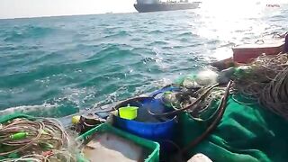 Ночная постановка сетей на ската у Лонгхая и утренний подъем с крабами