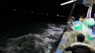 Ночная постановка сетей на ската у Лонгхая и утренний подъем с крабами
