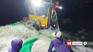 Ночная постановка сетей на ската у Лонгхая и утренний подъем с крабами