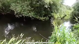 Зеркальный карп на вертушку в маленькой реке у Алахадзы