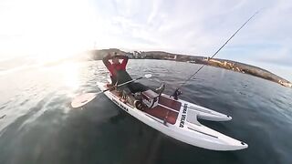 Феодосия, лодочная ловля бойкой кефали и саргана на бомбарду с червем