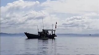 Морской выход у Байтхома на Фукуоке под дождем