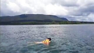 Морской выход у Байтхома на Фукуоке под дождем