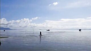 Морской выход у Байтхома на Фукуоке под дождем