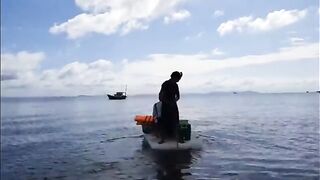 Морской выход у Байтхома на Фукуоке под дождем