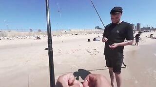Морская телевизия на пляже Ашдода за рекой Лахиш